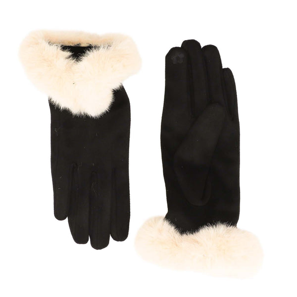 Zelly Ladies Gloves Faux Fur Cuff  3 colours