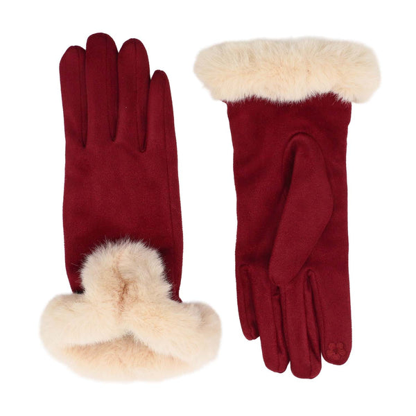 Zelly Ladies Gloves Faux Fur Cuff  3 colours