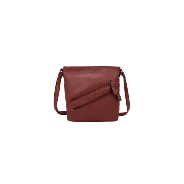 Ladies  PU Leather Zipped Crossbody Bag D379