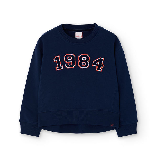 Boboli Girl's Fleece Sweatshirt Navy 412119 "1984"