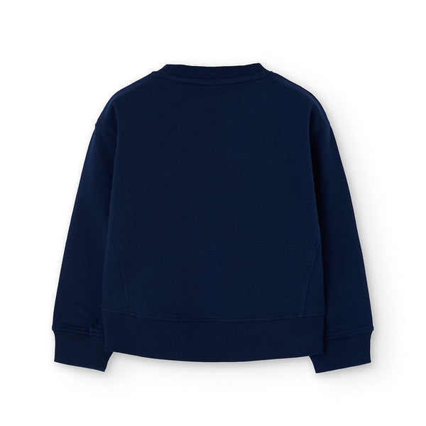 Boboli Girl's Fleece Sweatshirt Navy 412119 "1984"