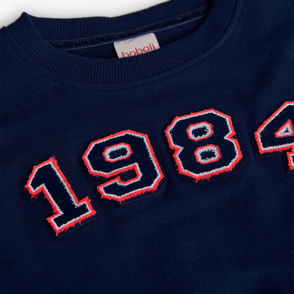 Boboli Girl's Fleece Sweatshirt Navy 412119 "1984"