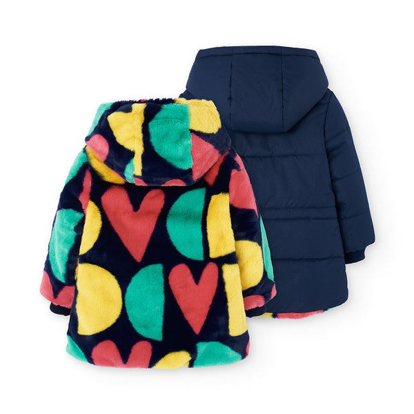 boboli girls reversible jacket with fur 