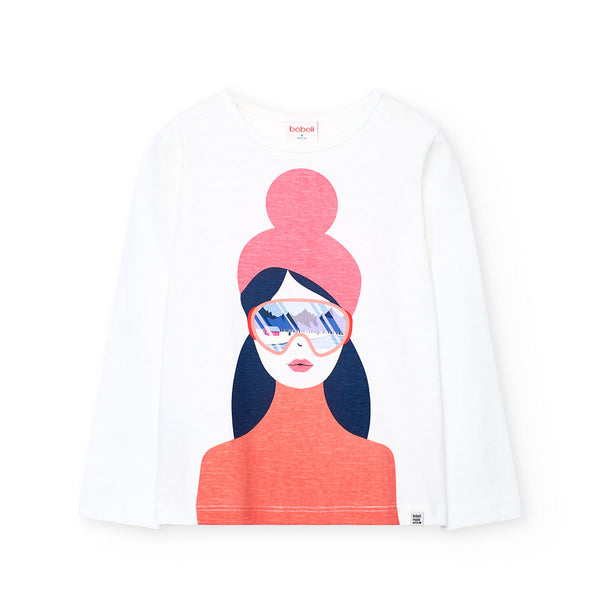 Boboli Girl's T-shirt Print 432065 White