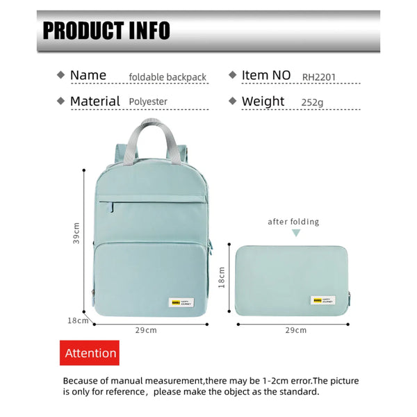 Air Supreme Bags Lightweight Foldable Backpack D390