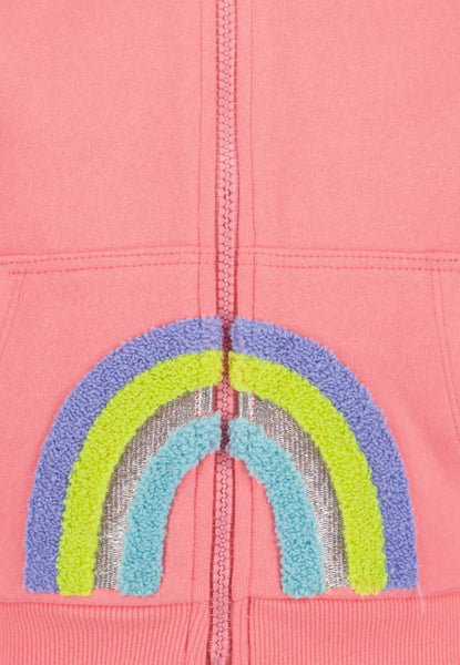 Blue Seven Girls' Long Sleeve Zip Hoodie Rainbow 764701 Salmon