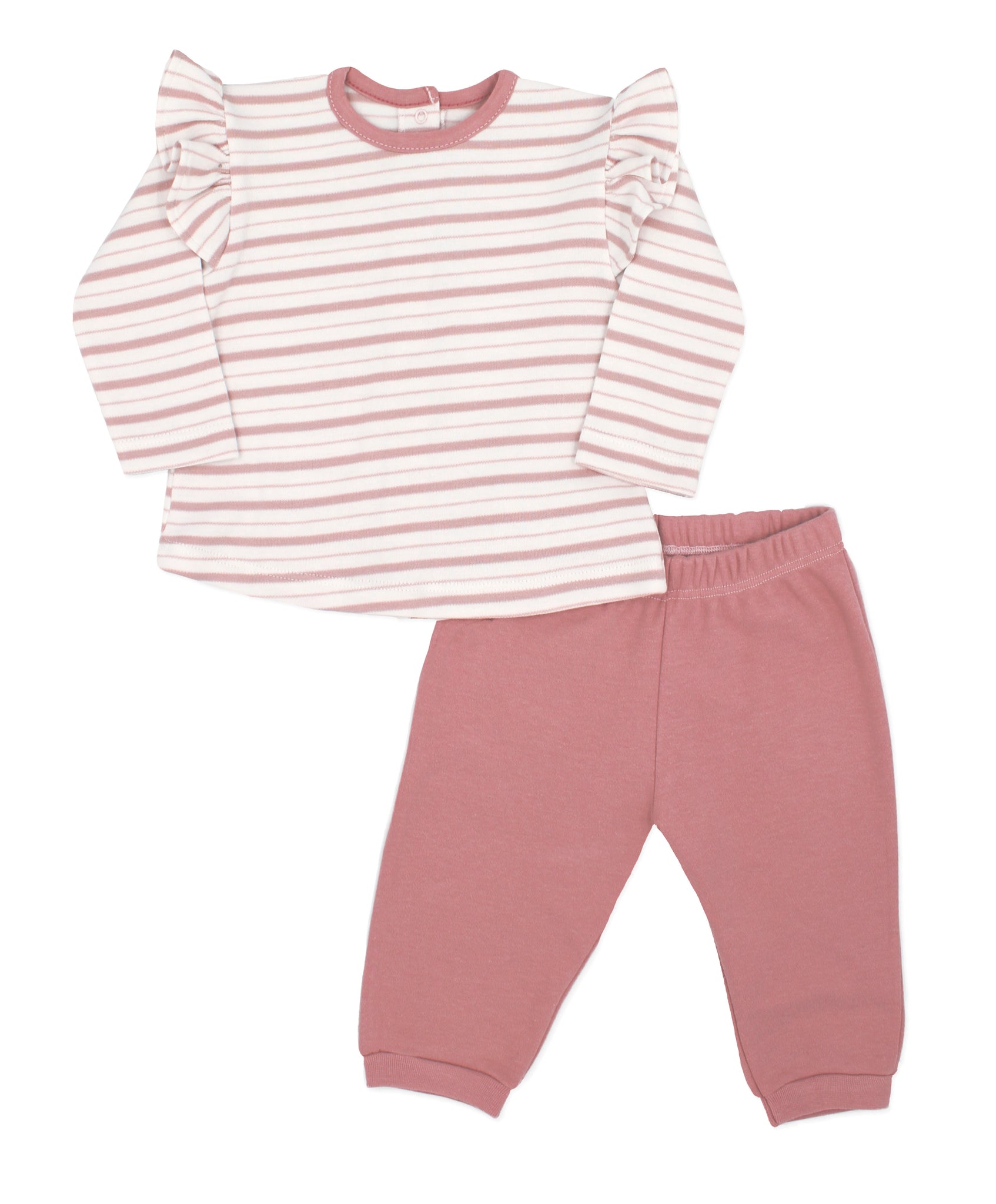 Rapife Spanish Baby Girl Pink Stripe  Long Sleeve Top & Leggings Set 5731W23