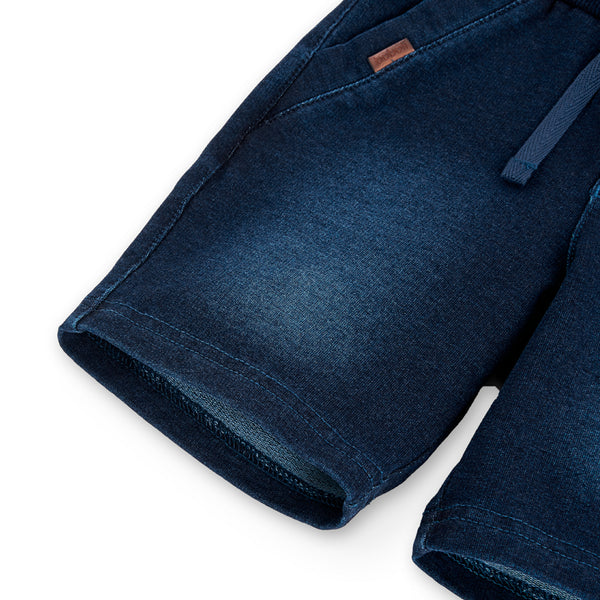 Boboli Boy's Fleece Bermuda Shorts 590352 Blue Denim