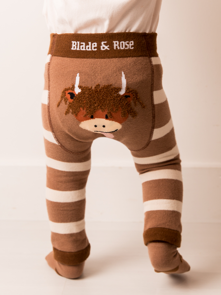 Blade & Rose Hamish Highland Cow Leggings Neutral