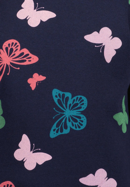 Blue Seven Girls' Sweatshirt  Butterfly Print 764716-5900 Night Blue