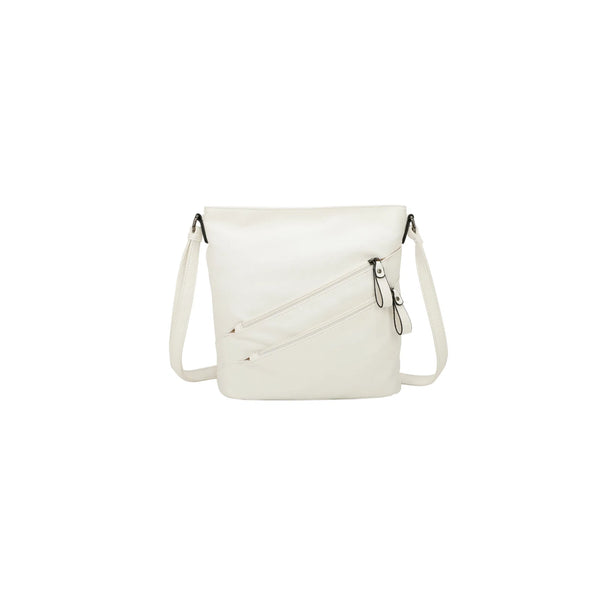 Ladies  PU Leather Zipped Crossbody Bag D379
