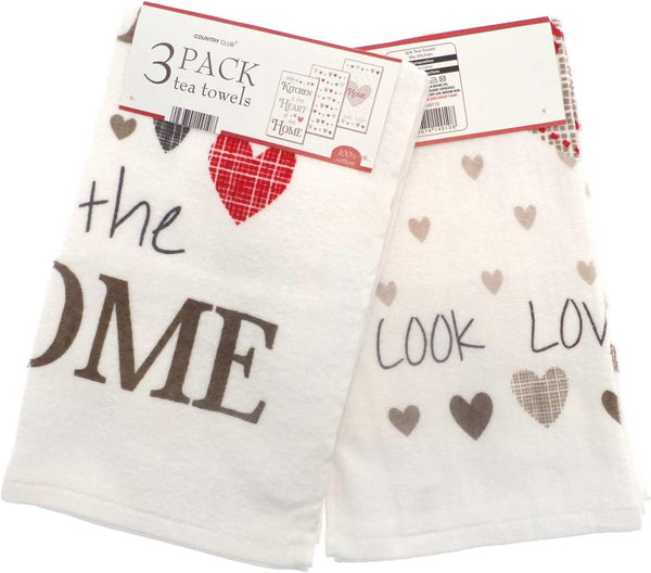 Country Club 3 Pack Tea Towels Various