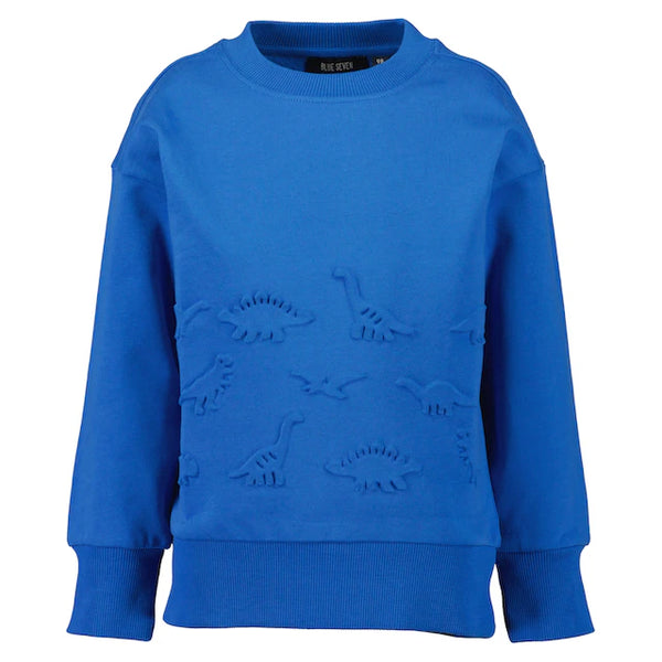 Blue Seven Boys' Long Sleeve Embossed Dinos SweatShirt 864770-5580 Royal