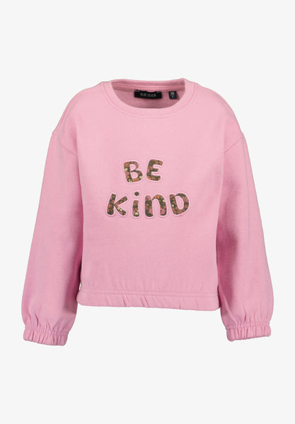 Blue Seven Girls' Sweatshirt  Be Kind 764704 Azalea