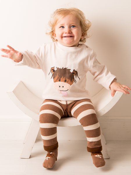 Blade & Rose Hamish Highland Cow Leggings Neutral