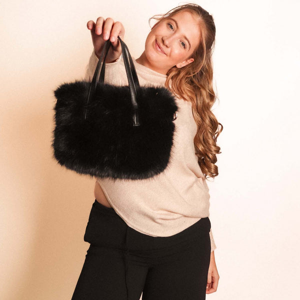 Zelly Faux Fur Small Bag With Cross Body Handle AW25