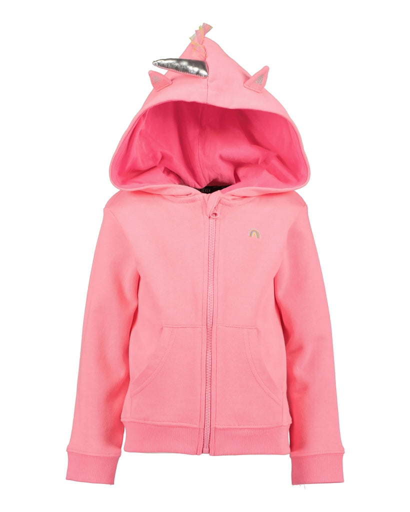 Blue Seven Girls' Unicorn Hoodie 717625 Azalea