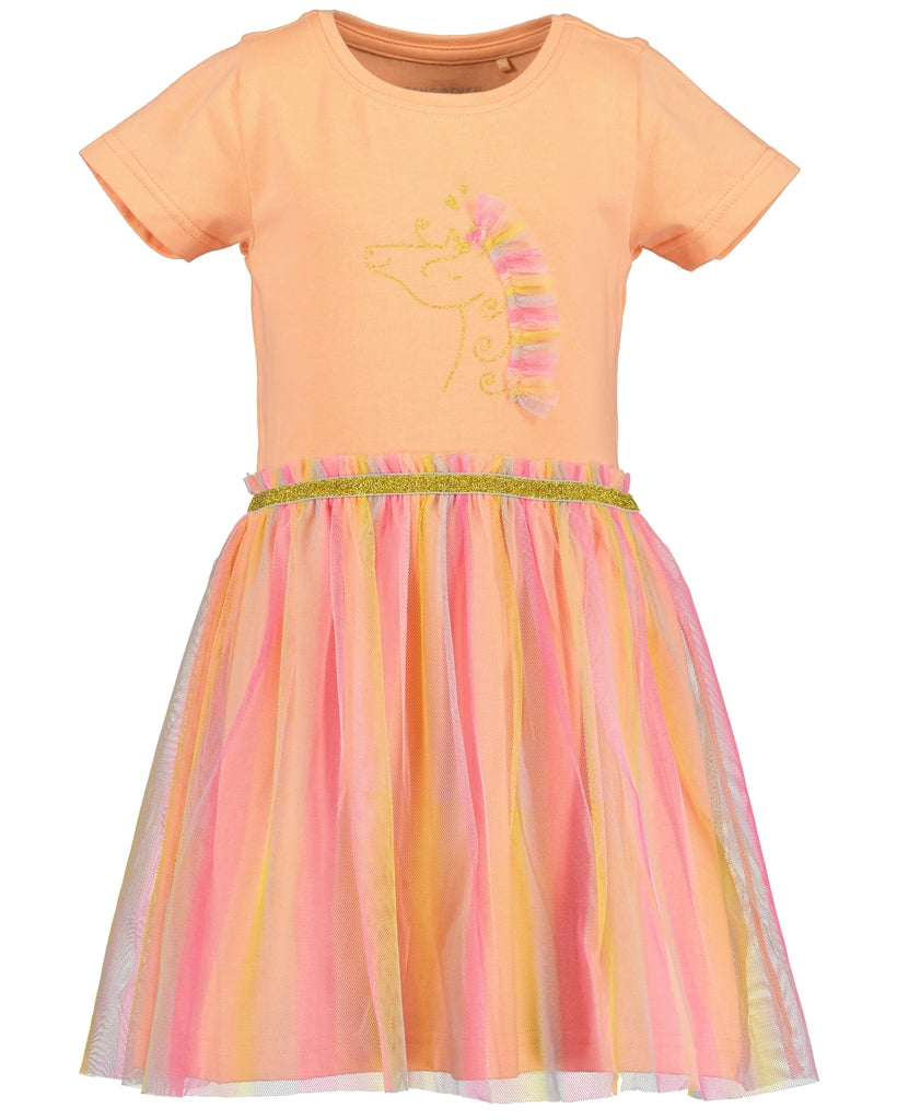 Blue Seven Girls' Dress 721690 Melon Tulle Skirt