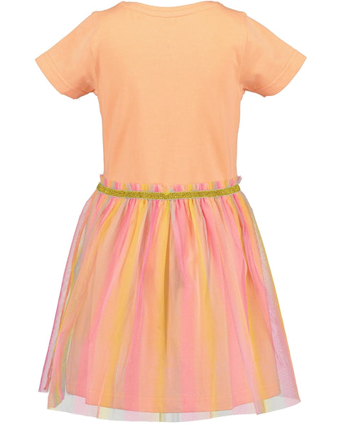 Blue Seven Girls' Dress 721690 Melon Tulle Skirt