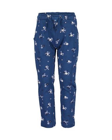 Blue Seven Girls' Draw String Joggers 724713 Floral Print Ocean