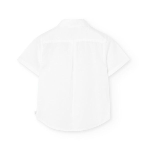 Boboli Boy's Linen Short Sleeved Shirt 731281 White