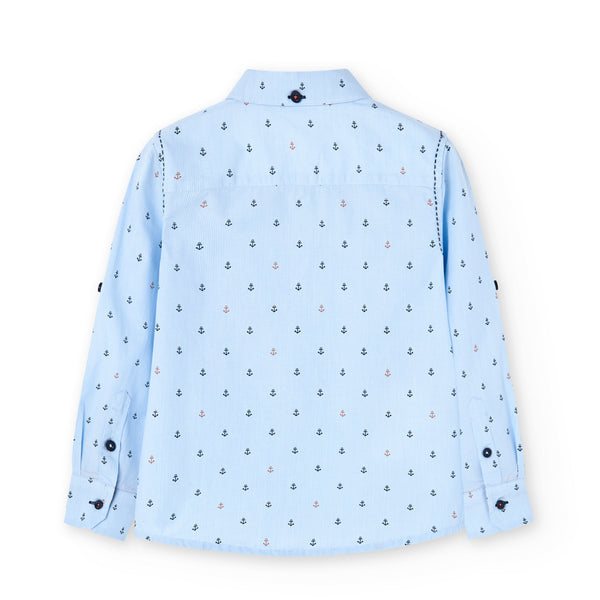Boboli Boy's Poplin shirt print Blue 738356