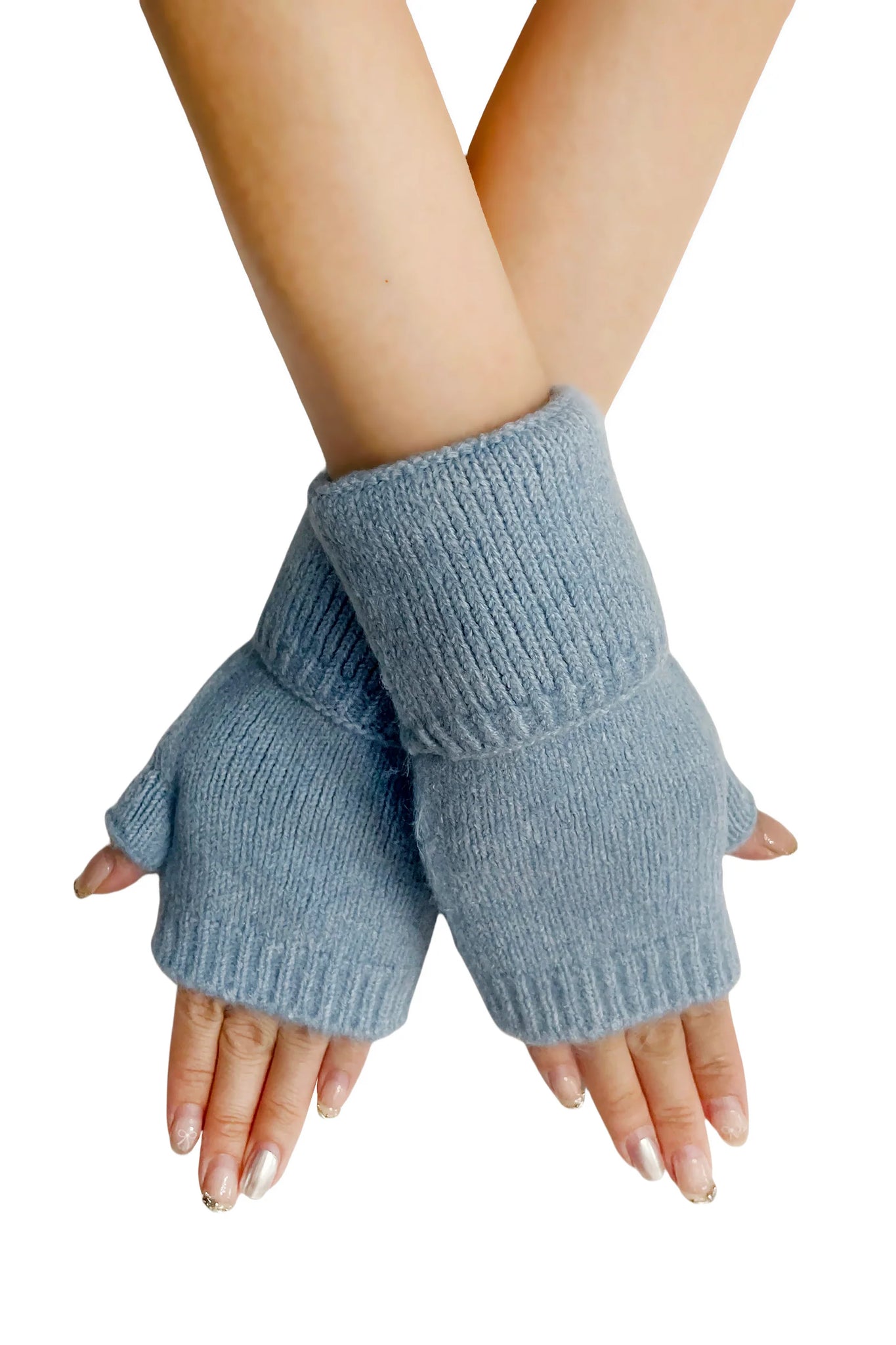 Plain Wool Knitted Wrist Warmer Gloves GF-7440