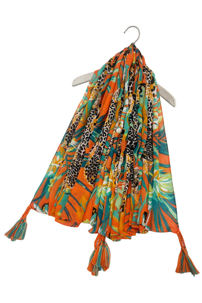 Jungle Leopard Print Square Scarf SC-7472-B