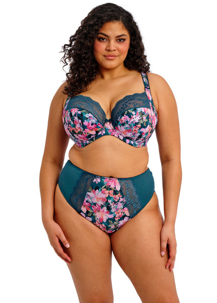 Elomi Lucie High Leg Brief Teal Floral