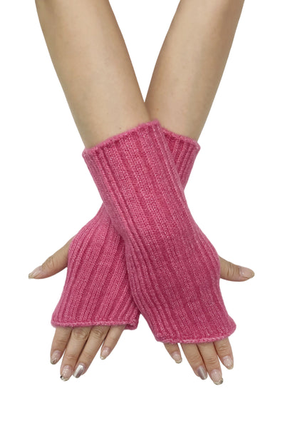 Knitted Metallic Stripe Wool Fingerless Gloves GF-7934