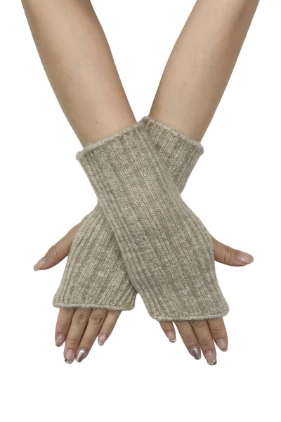 Knitted Metallic Stripe Wool Fingerless Gloves GF-7934