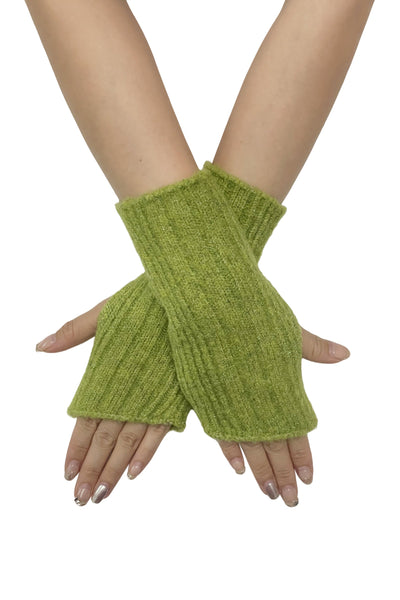 Knitted Metallic Stripe Wool Fingerless Gloves GF-7934