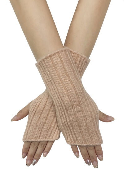 Knitted Metallic Stripe Wool Fingerless Gloves GF-7934