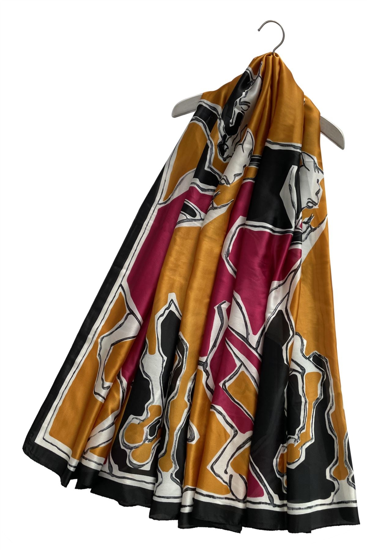 Abstract Horse Print Silk Scarf SC-3919-B
