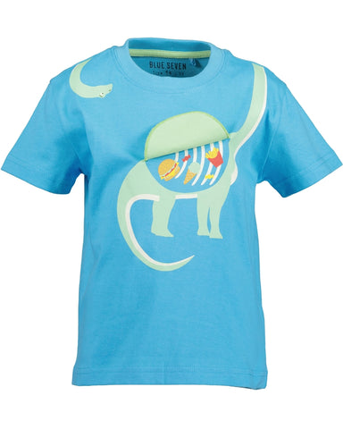 Blue Seven Boys' Short Sleeve TShirt 802373 Brachiosaurus Turquoise