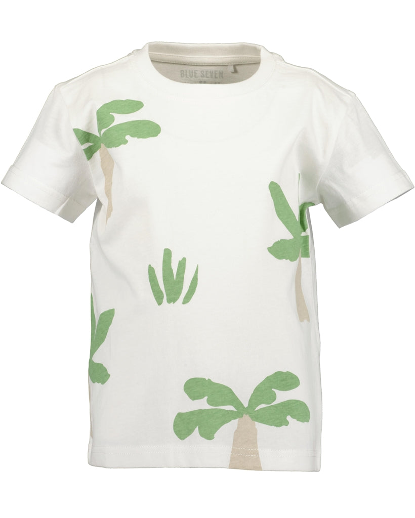 Blue Seven Boys' Short Sleeve TShirt 802376 Palm Trees Off White