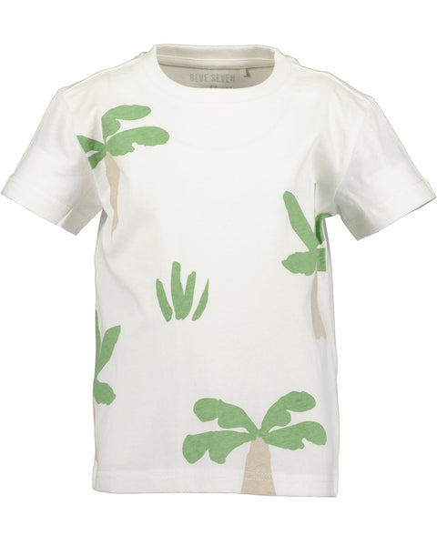 Blue Seven Boys' Short Sleeve TShirt 802376 Palm Trees Off White