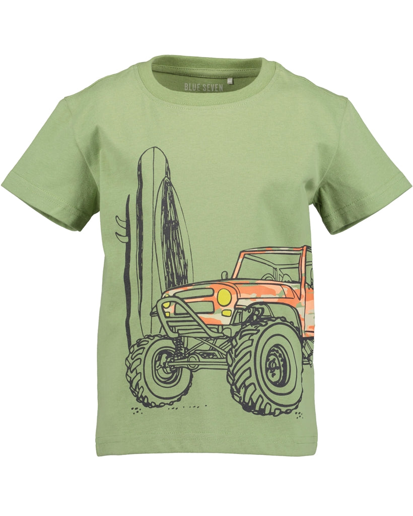 Blue Seven Boys' Short Sleeve TShirt 802376 Jeep Wrangler Khaki