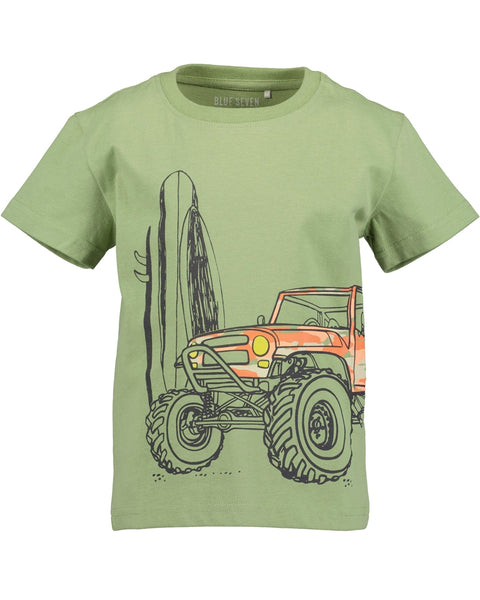 Blue Seven Boys' Short Sleeve TShirt 802376 Jeep Wrangler Khaki