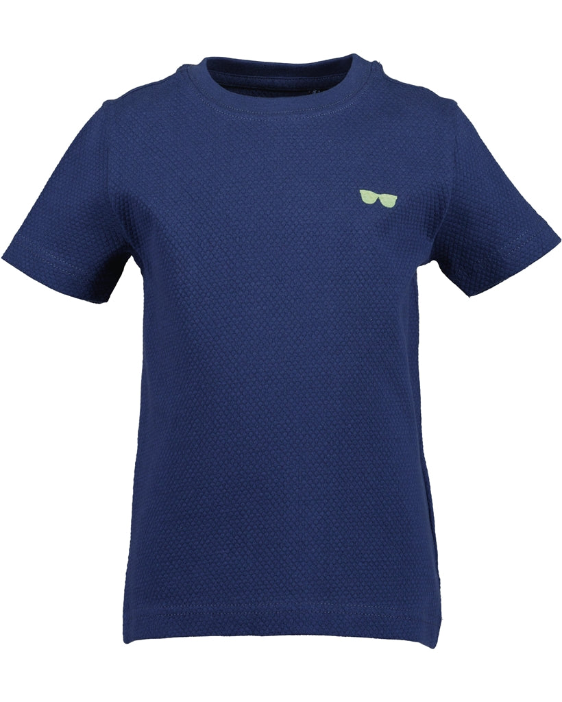 Blue Seven Boys' Short Sleeve TShirt 802382 Waffle Texture Navy