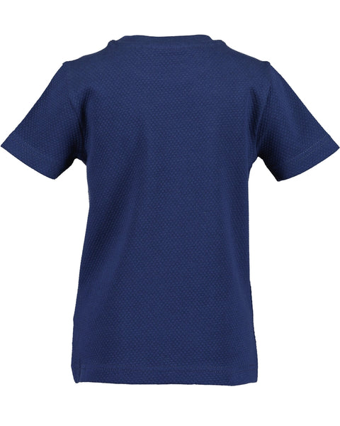 Blue Seven Boys' Short Sleeve TShirt 802382 Waffle Texture Navy