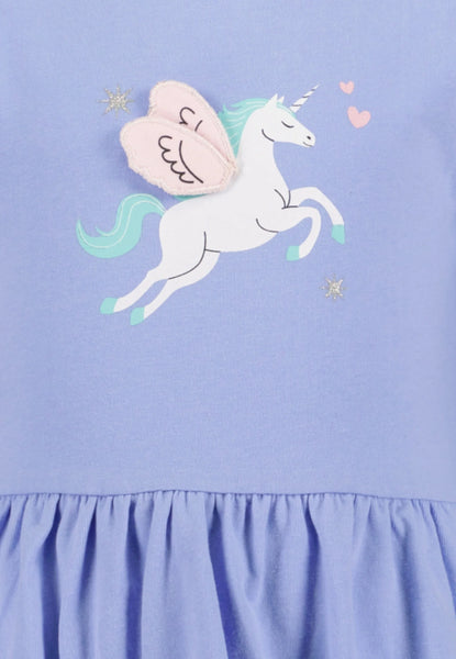 Blue Seven Girls'  Casual Dress Flying Unicorn 773707-4644 Purple