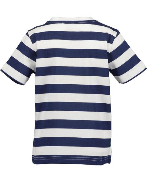 Blue Seven Boys' TShirt & Shorts Set 827514 Glow in the Dark Dino White-Navy Stripe