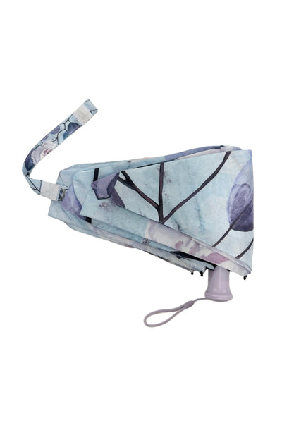 ShineMe Peony Floral Leafy Print Umbrella with Travel Case (Mini) UM-8608