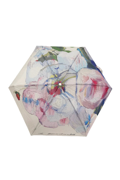 ShineMe Rose Floral Oil Painting Umbrella with Travel Case (Mini) UM-8609-A