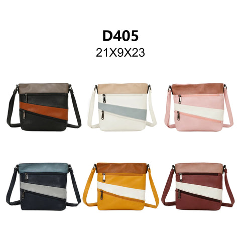 Air Supreme Bags Small Diagonal Zipper and Stripe Pattern PU Crossbody D405