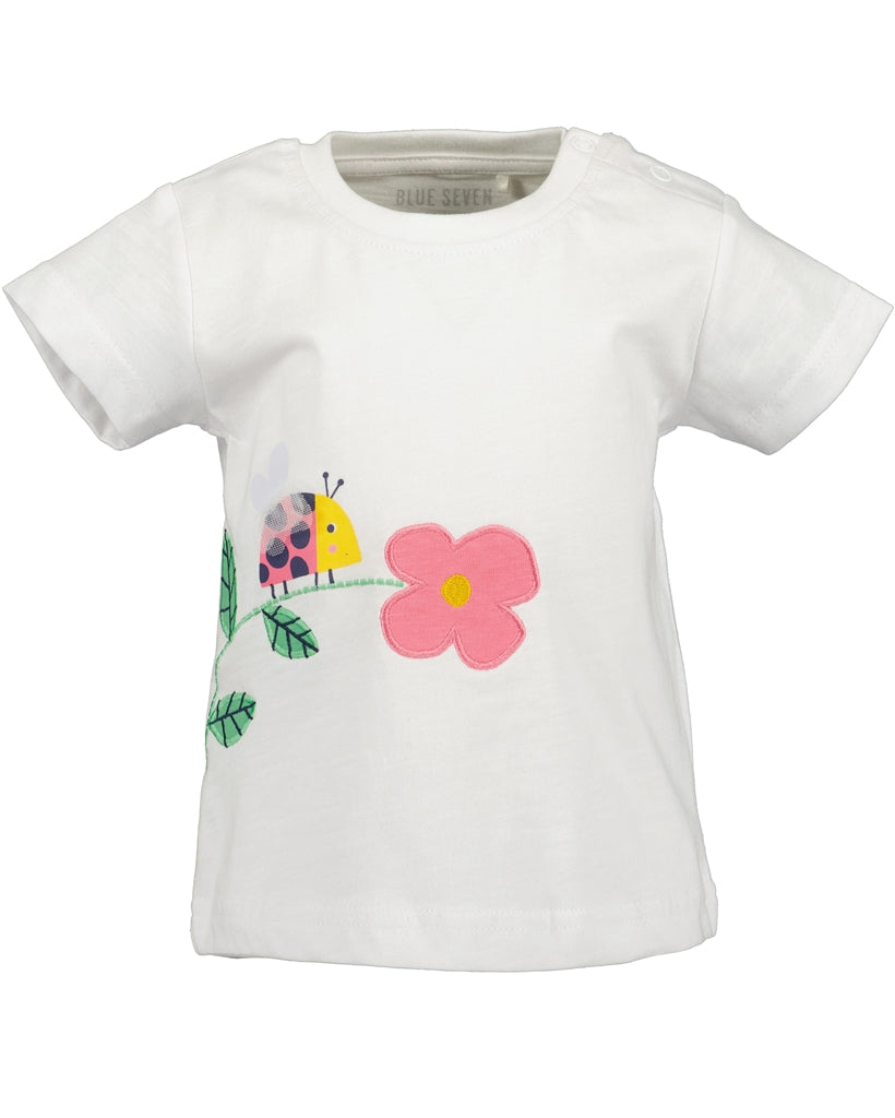 Blue Seven Infant Girls' T-Shirt 901142 LadyBird White