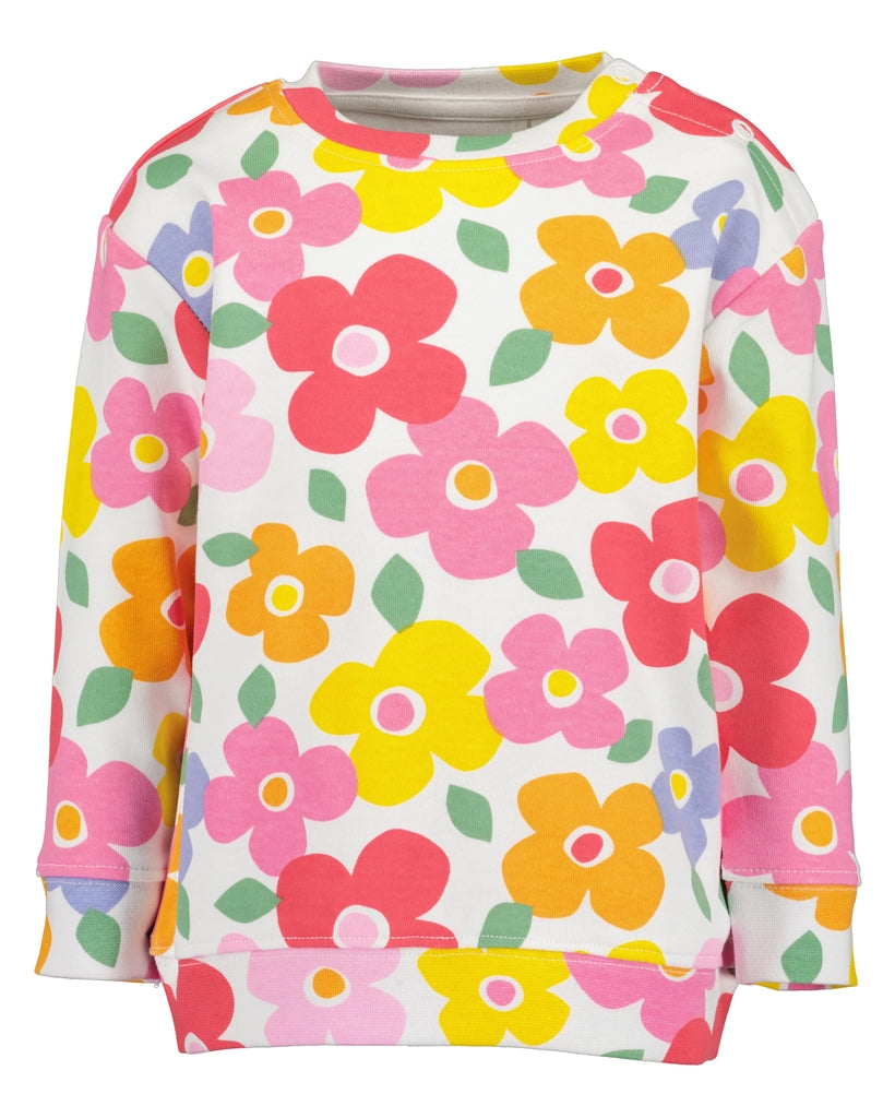 Blue Seven Girls' Sweat Shirt 909040 White Flower Print