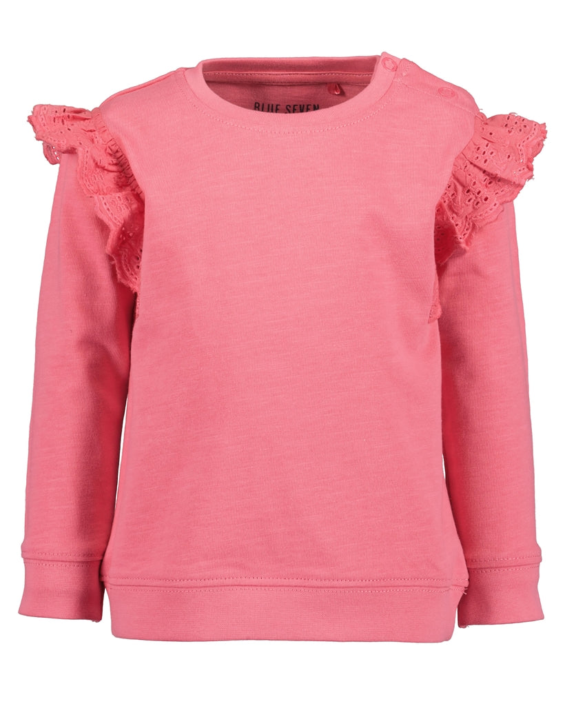 Blue Seven Girls' Sweat Shirt 909040 Azalea Frill Shoulder