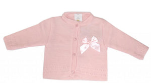 Angel Kids Baby  Girls Knitted Pink Cardigan with Bow AK1404